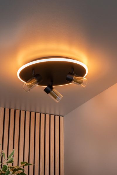 Lucide EVERINA - Flush ceiling light - Ø 40 cm - LED Dim. - CCT - 2200K/6500K - Black